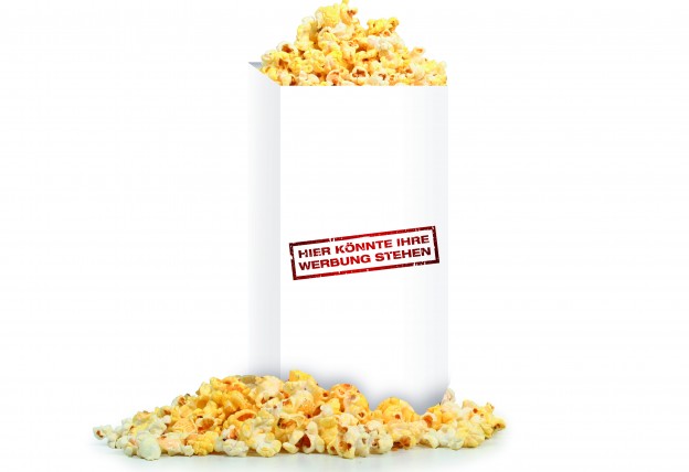 Werbung auf Popcorn-Tüten