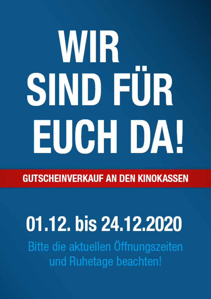 Gutscheinverkauf an den Kinokassen!
