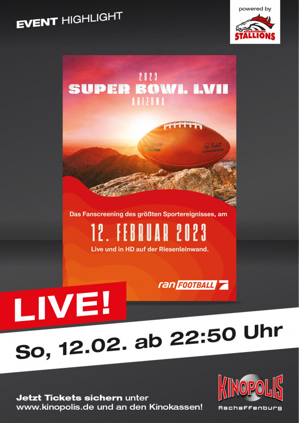 Der Super Bowl: Live mit Pre-Event-Show!